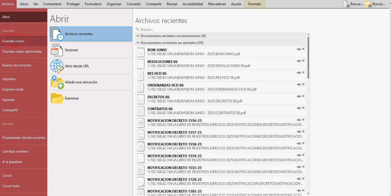 Guardar archivo como en PDF-XChange Editor